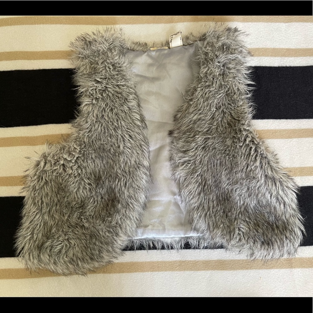 Medium Gray Faux Fur Mudd Vest